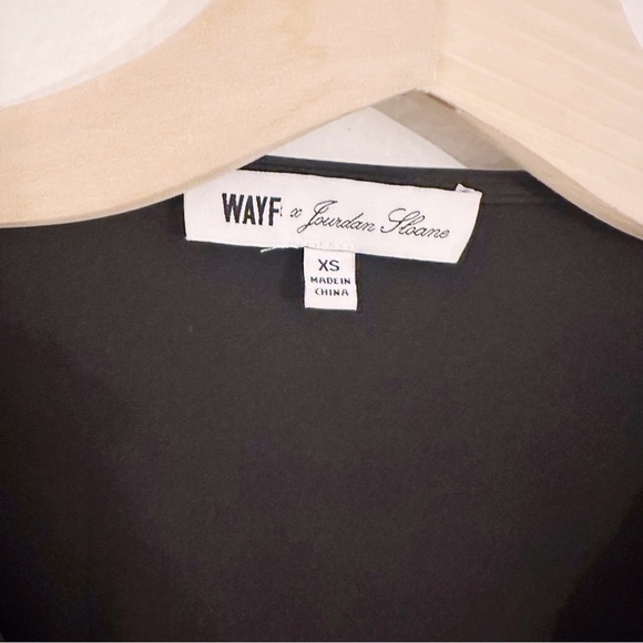 Wayf x Jourdan Sloane Candace Long Sleeve Chiffon Top Rosette Long Sleeve Black - Picture 4 of 8